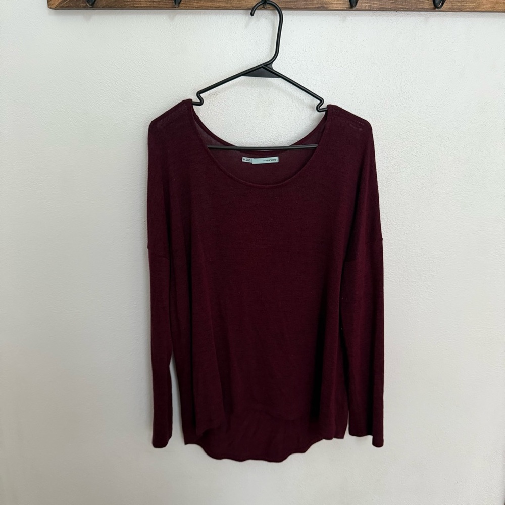 Maurices Burgundy Long Sleeve Knit Sweater